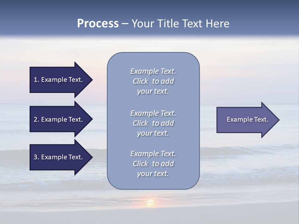 A Blue Ocean With A Sunset In The Background PowerPoint Template