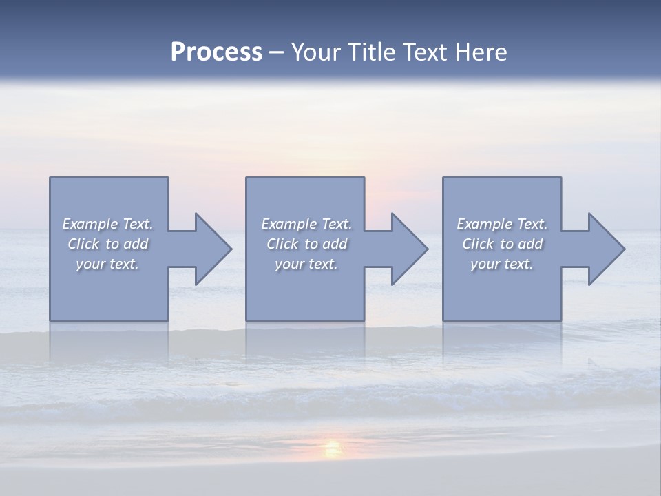 A Blue Ocean With A Sunset In The Background PowerPoint Template