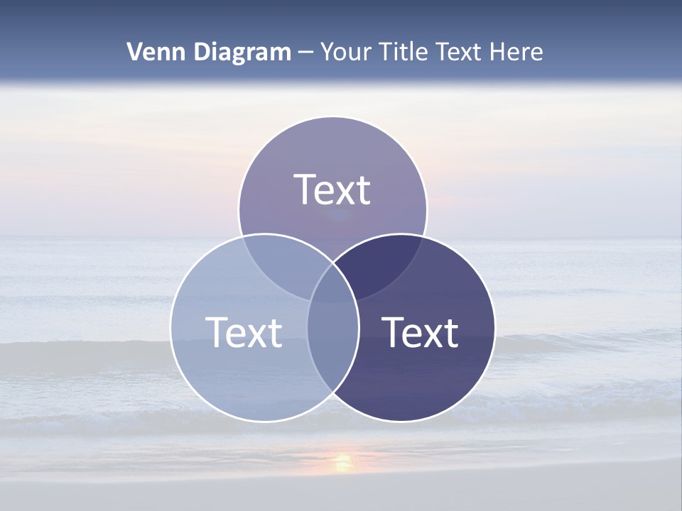 A Blue Ocean With A Sunset In The Background PowerPoint Template