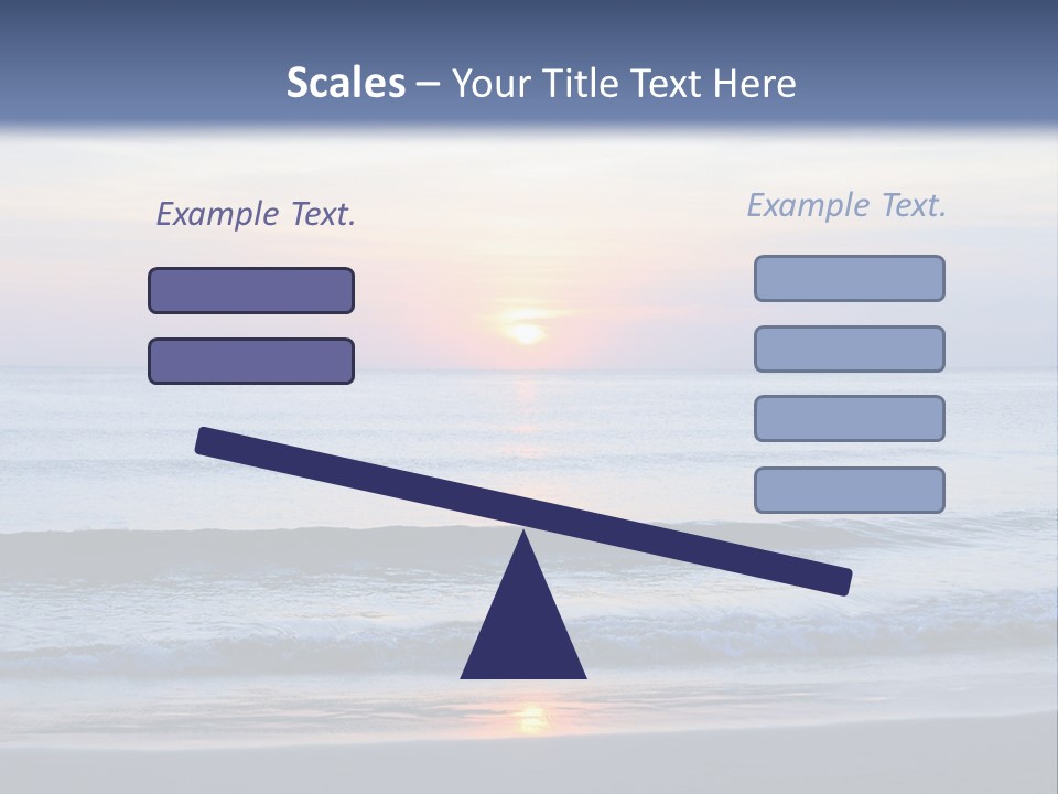 A Blue Ocean With A Sunset In The Background PowerPoint Template