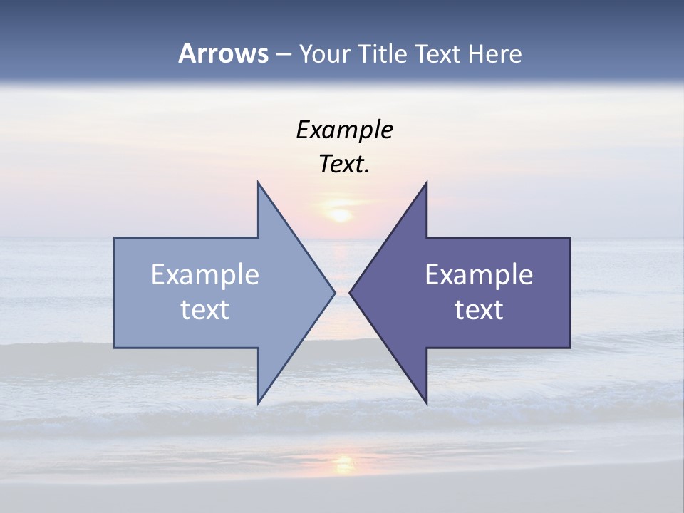 A Blue Ocean With A Sunset In The Background PowerPoint Template