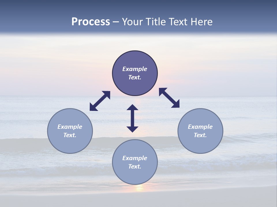 A Blue Ocean With A Sunset In The Background PowerPoint Template