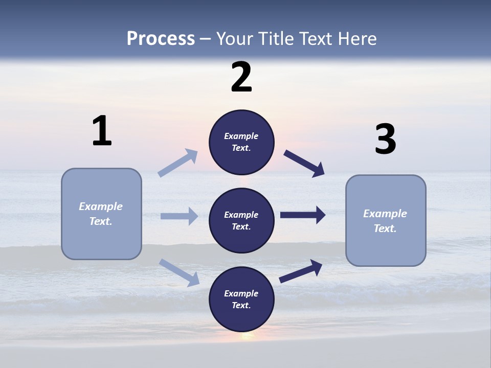 A Blue Ocean With A Sunset In The Background PowerPoint Template