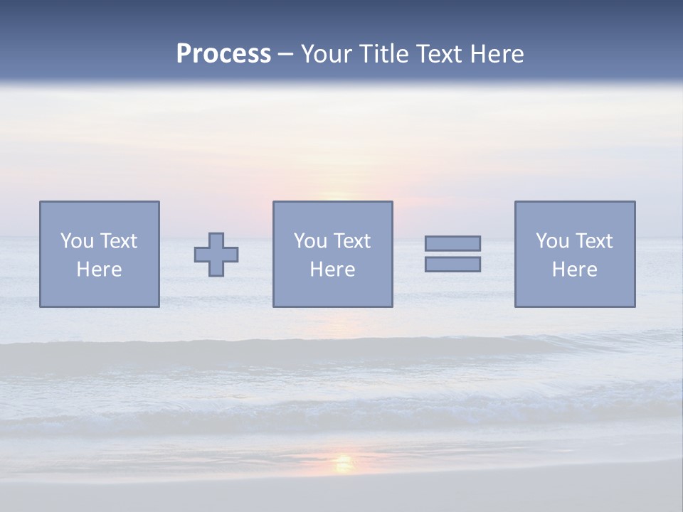 A Blue Ocean With A Sunset In The Background PowerPoint Template