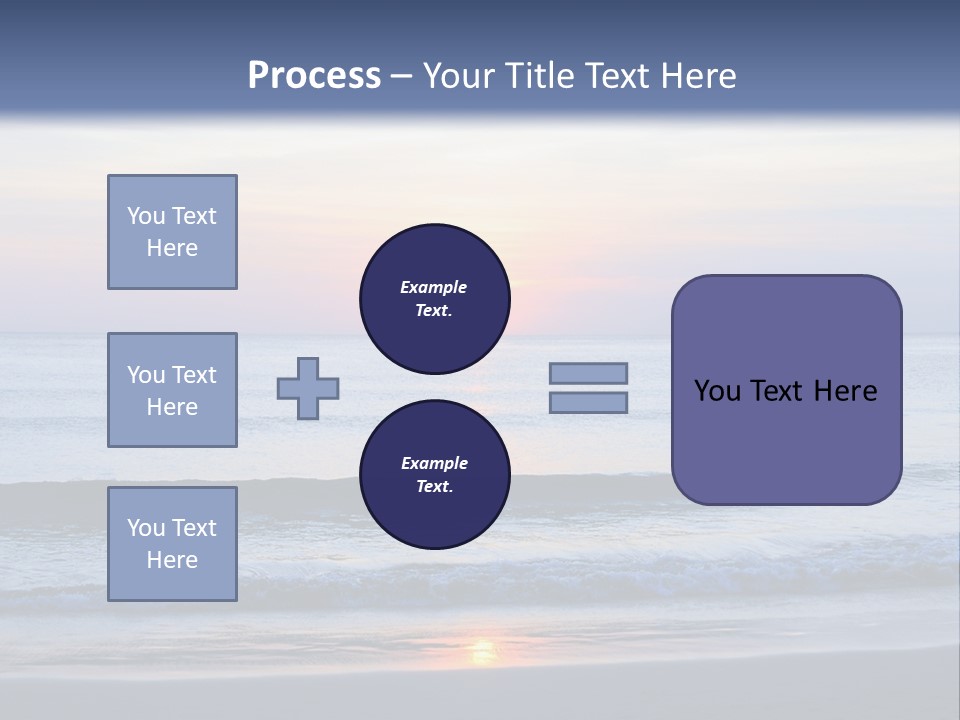 A Blue Ocean With A Sunset In The Background PowerPoint Template