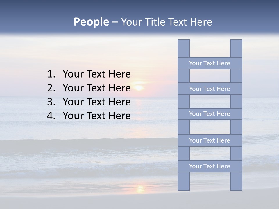 A Blue Ocean With A Sunset In The Background PowerPoint Template