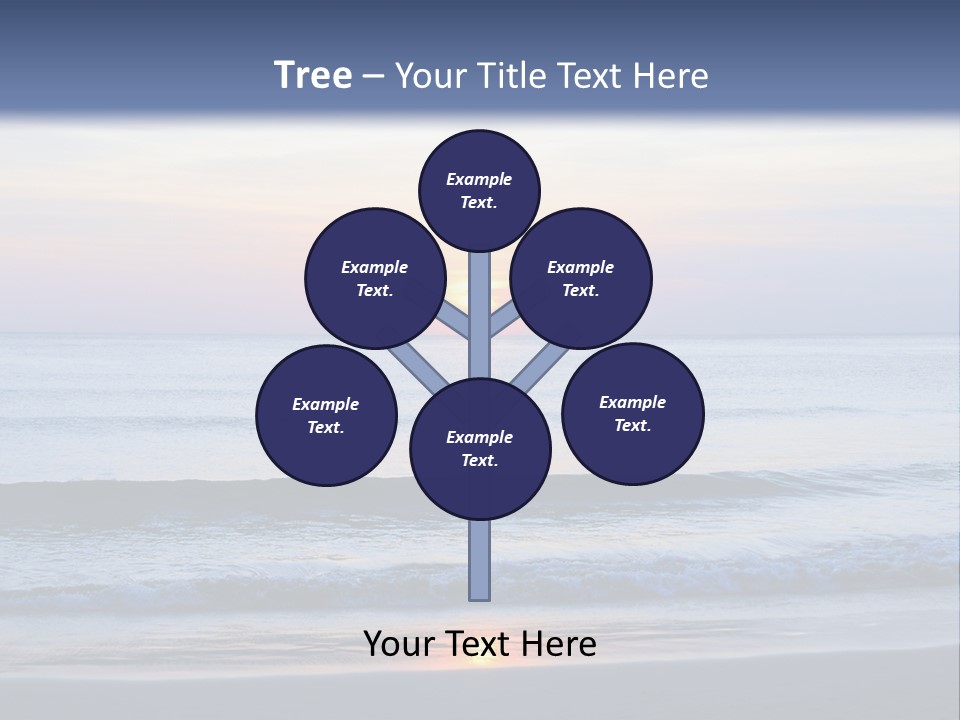 A Blue Ocean With A Sunset In The Background PowerPoint Template