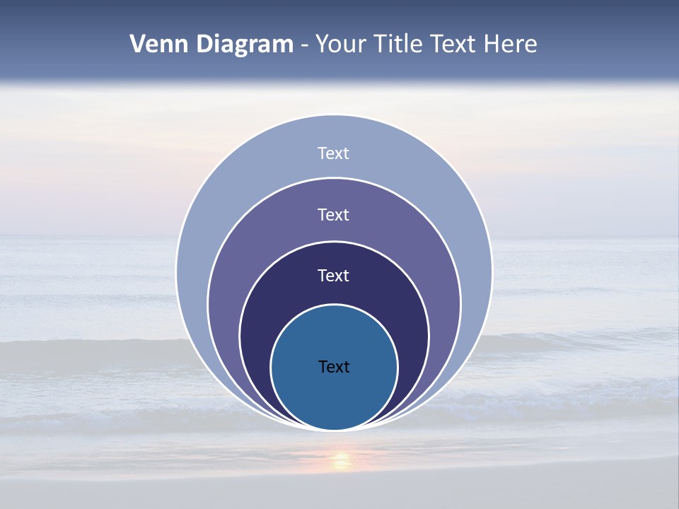 A Blue Ocean With A Sunset In The Background PowerPoint Template