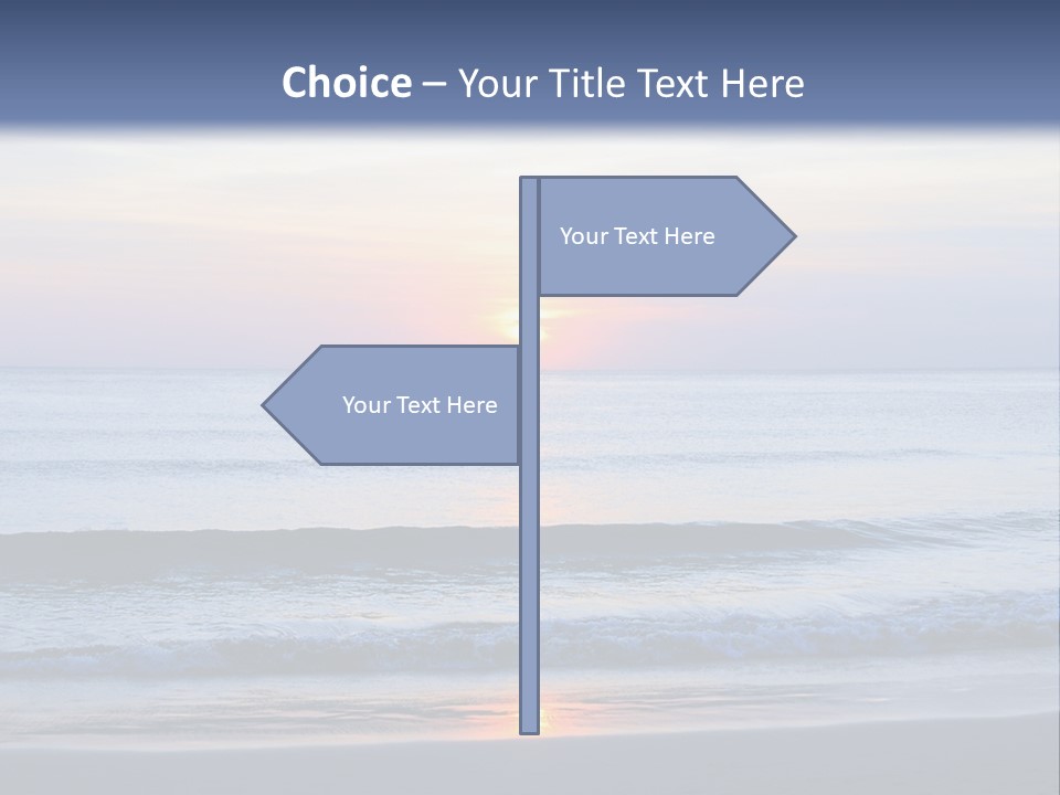 A Blue Ocean With A Sunset In The Background PowerPoint Template