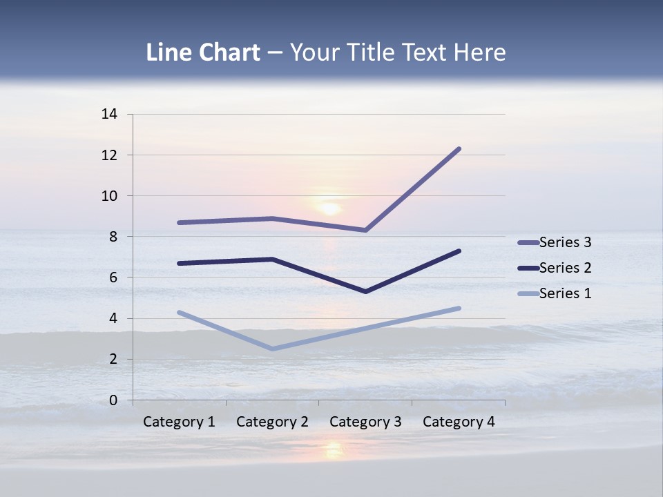 A Blue Ocean With A Sunset In The Background PowerPoint Template