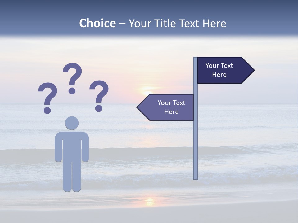 A Blue Ocean With A Sunset In The Background PowerPoint Template