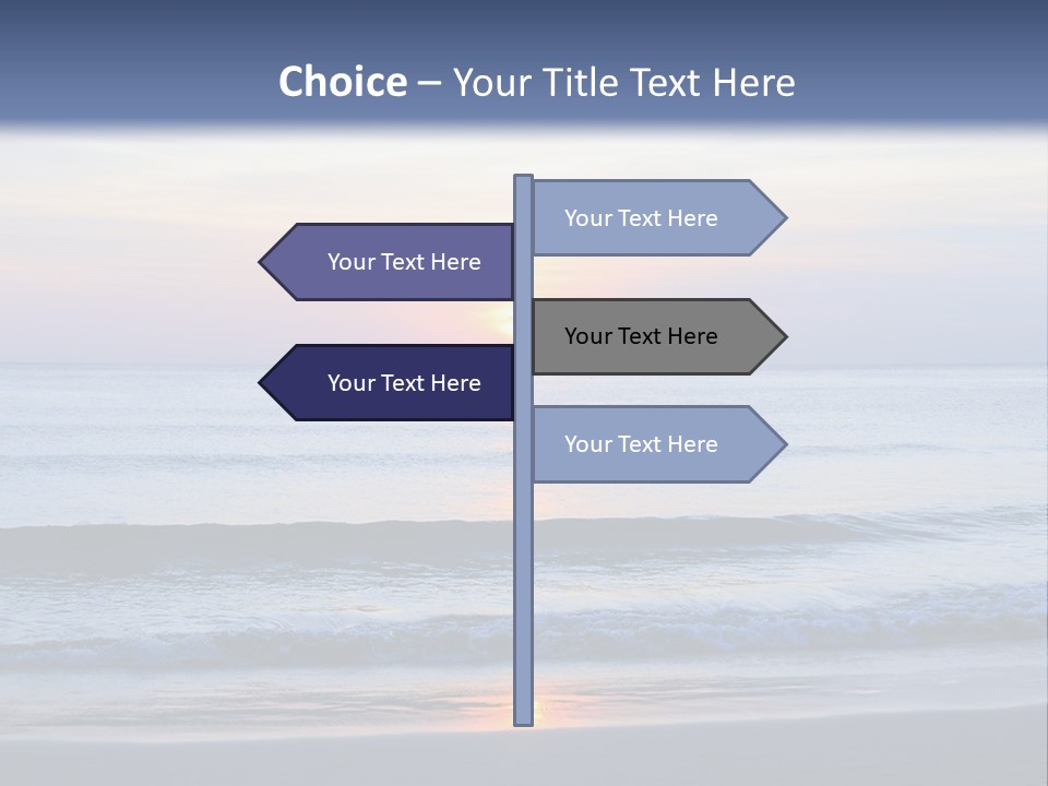 A Blue Ocean With A Sunset In The Background PowerPoint Template