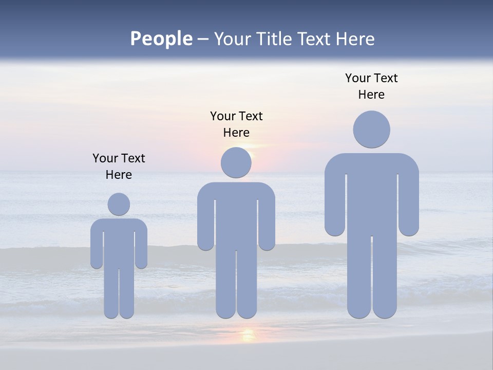 A Blue Ocean With A Sunset In The Background PowerPoint Template