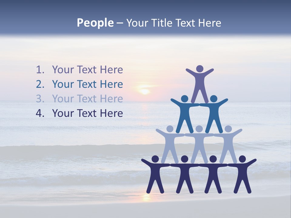 A Blue Ocean With A Sunset In The Background PowerPoint Template