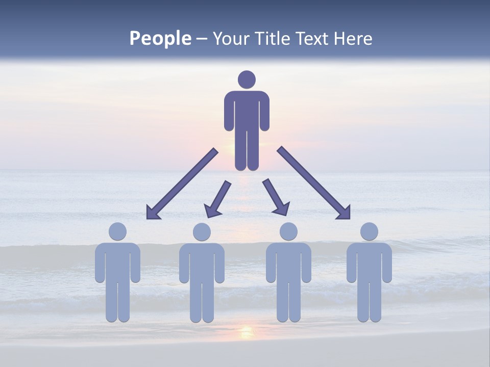 A Blue Ocean With A Sunset In The Background PowerPoint Template