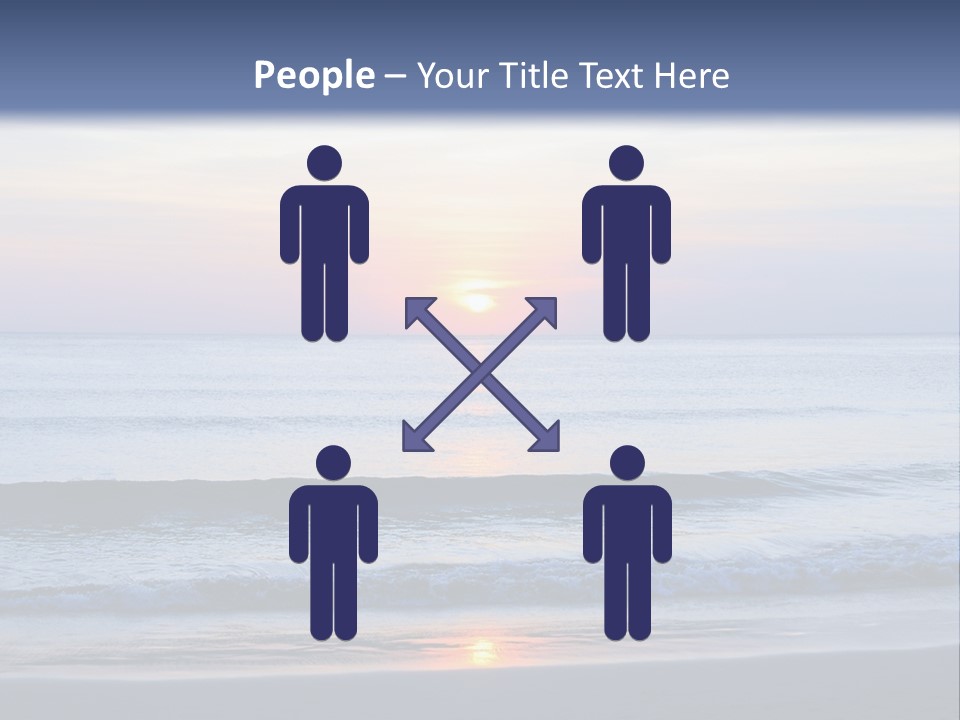 A Blue Ocean With A Sunset In The Background PowerPoint Template