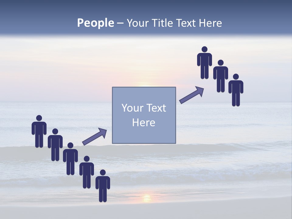 A Blue Ocean With A Sunset In The Background PowerPoint Template