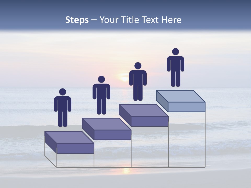 A Blue Ocean With A Sunset In The Background PowerPoint Template
