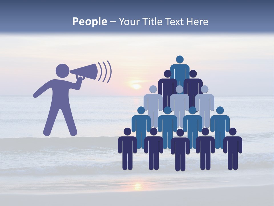 A Blue Ocean With A Sunset In The Background PowerPoint Template