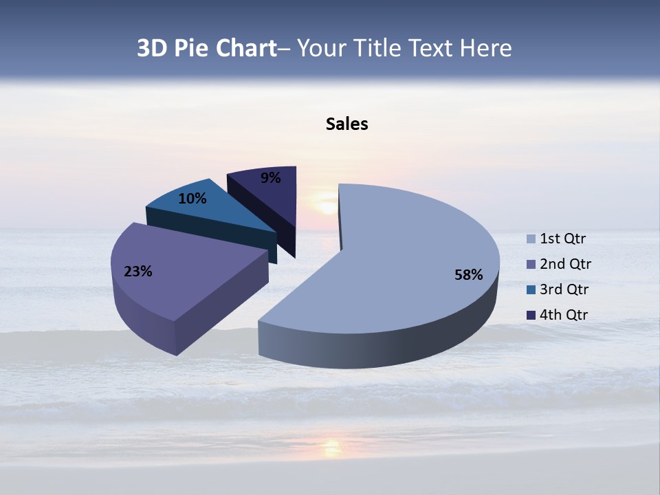 A Blue Ocean With A Sunset In The Background PowerPoint Template