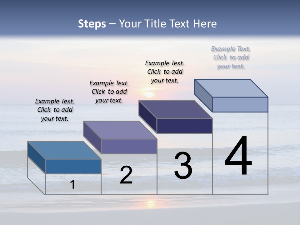 A Blue Ocean With A Sunset In The Background PowerPoint Template