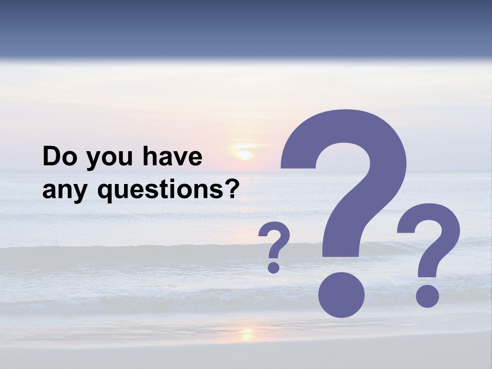 A Blue Ocean With A Sunset In The Background PowerPoint Template