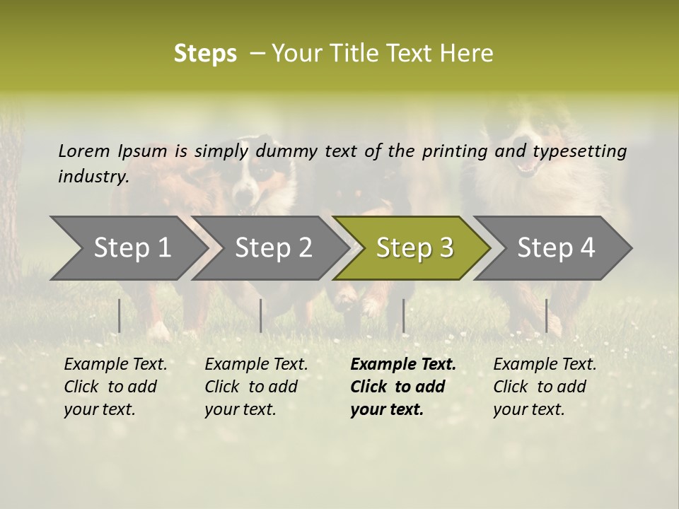 A Group Of Dogs Running In The Grass PowerPoint Template