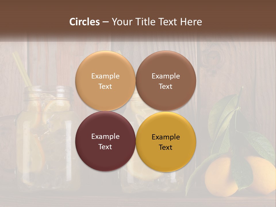 Two Mason Jars With Lemons And Mints On A Wooden Table PowerPoint Template