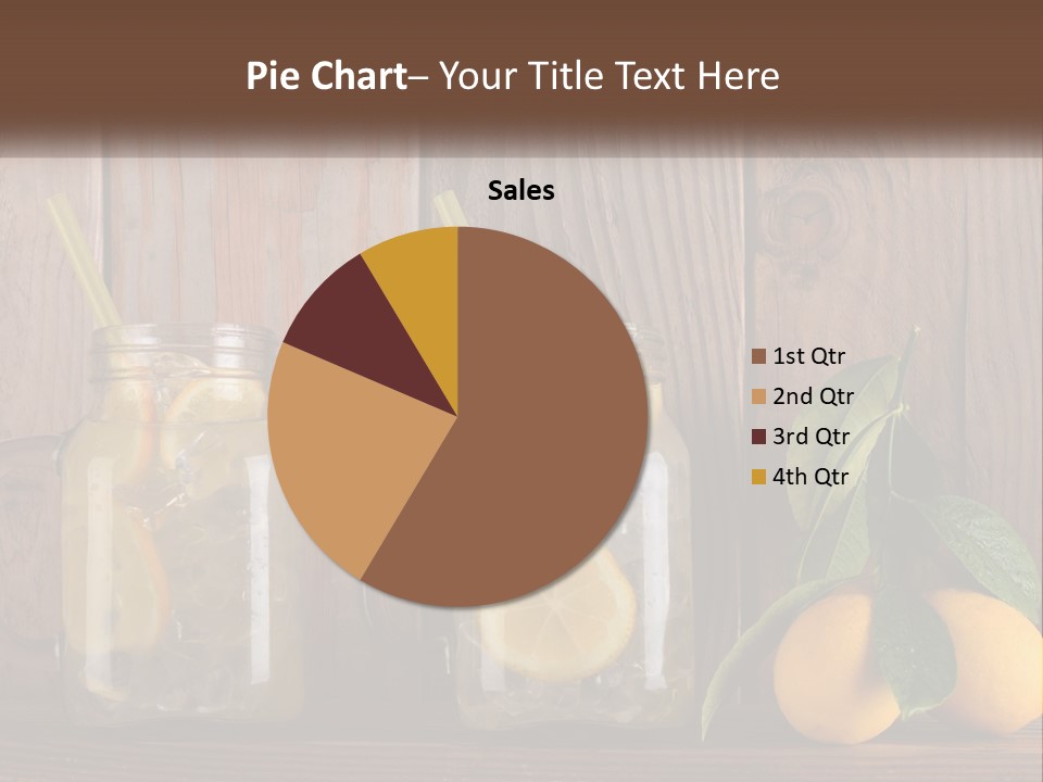 Two Mason Jars With Lemons And Mints On A Wooden Table PowerPoint Template