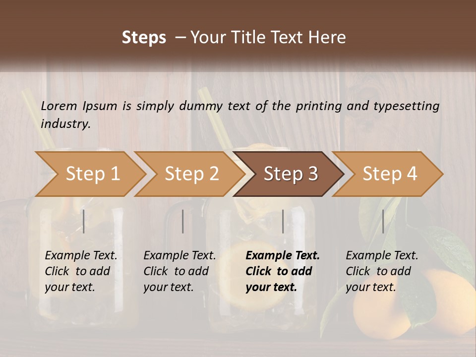 Two Mason Jars With Lemons And Mints On A Wooden Table PowerPoint Template