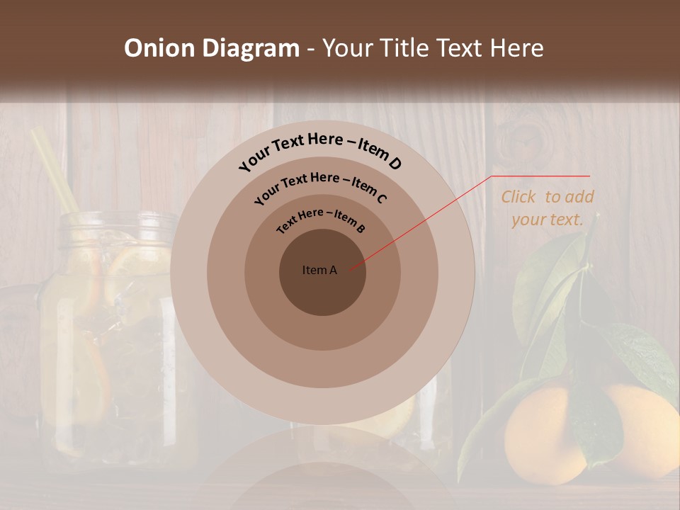 Two Mason Jars With Lemons And Mints On A Wooden Table PowerPoint Template