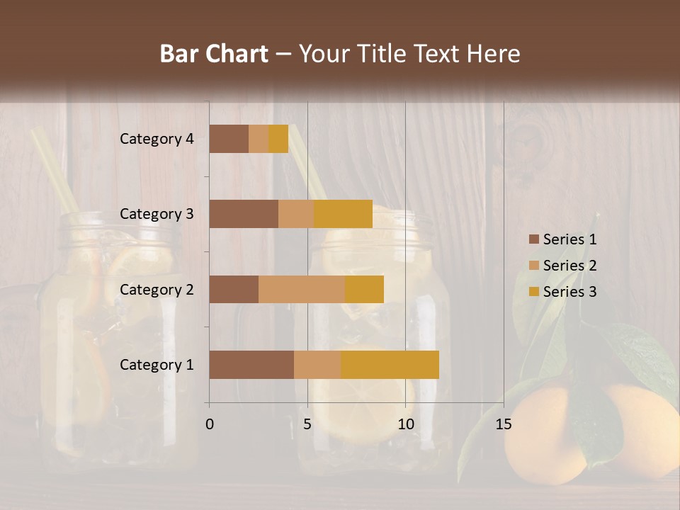 Two Mason Jars With Lemons And Mints On A Wooden Table PowerPoint Template
