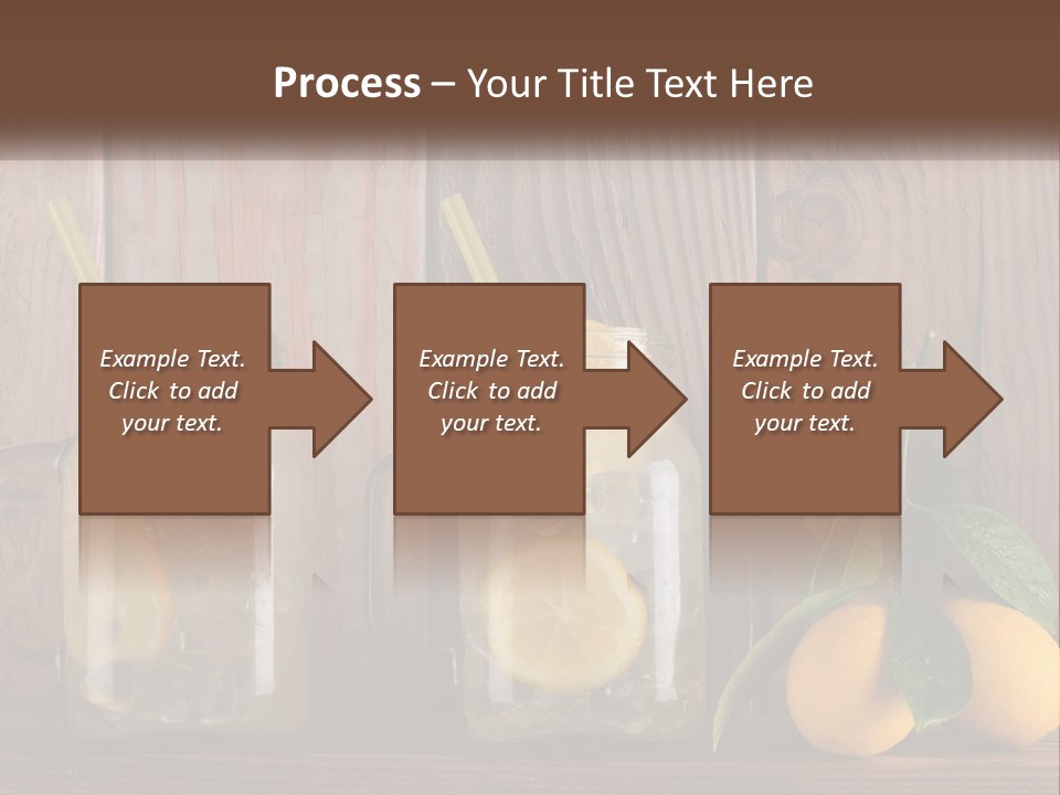 Two Mason Jars With Lemons And Mints On A Wooden Table PowerPoint Template