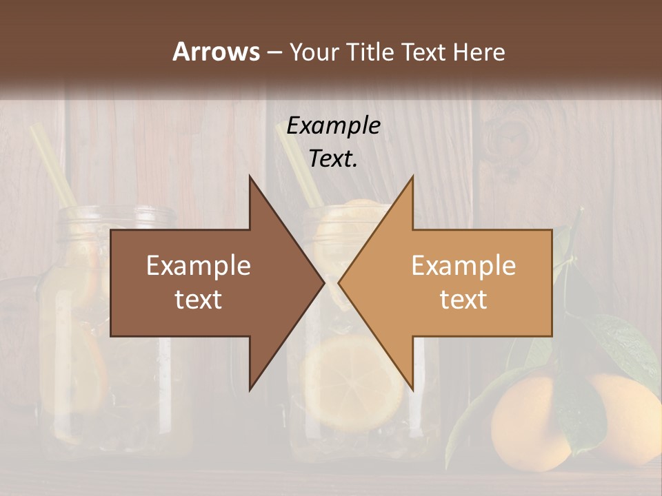 Two Mason Jars With Lemons And Mints On A Wooden Table PowerPoint Template