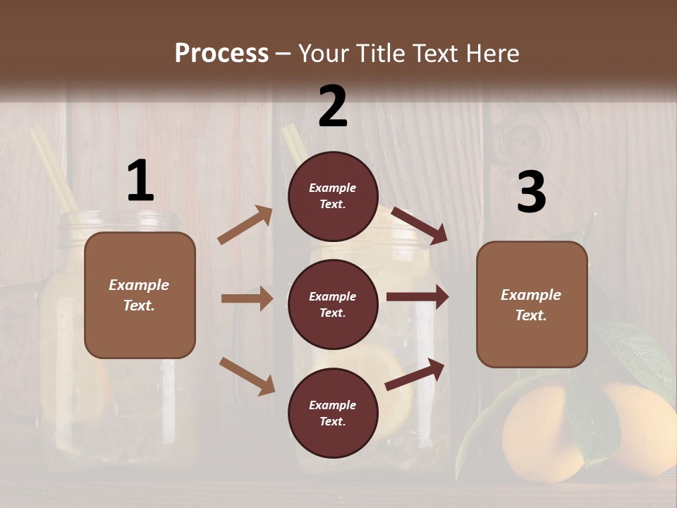 Two Mason Jars With Lemons And Mints On A Wooden Table PowerPoint Template