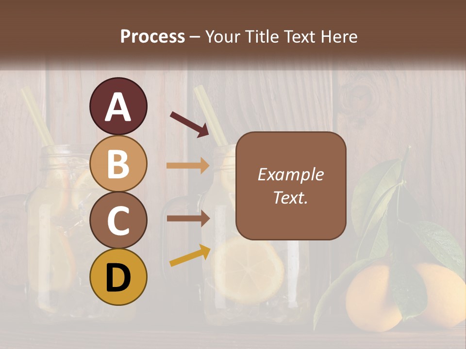 Two Mason Jars With Lemons And Mints On A Wooden Table PowerPoint Template