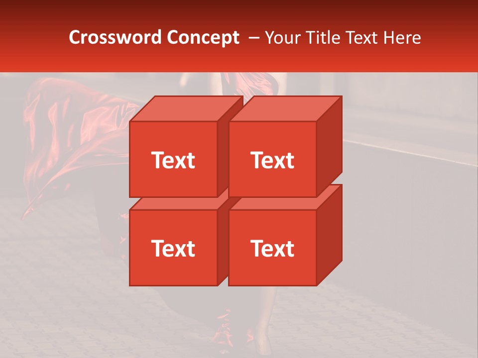 A Woman In A Red Dress Is Walking Down The Street PowerPoint Template