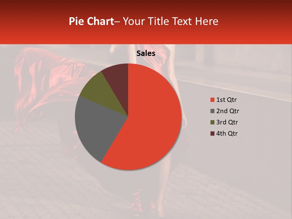 A Woman In A Red Dress Is Walking Down The Street PowerPoint Template