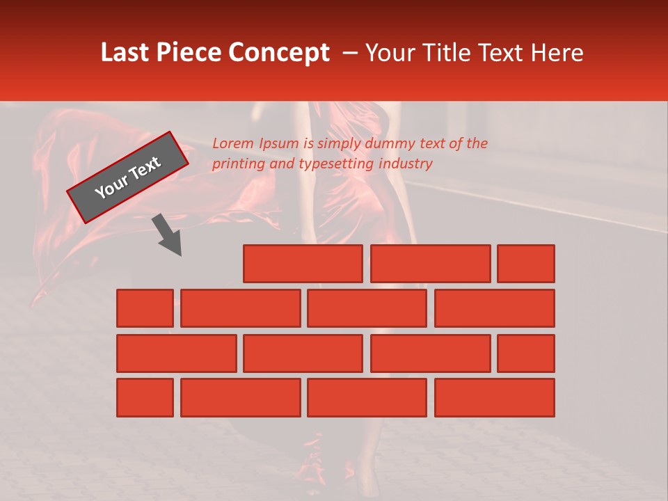 A Woman In A Red Dress Is Walking Down The Street PowerPoint Template