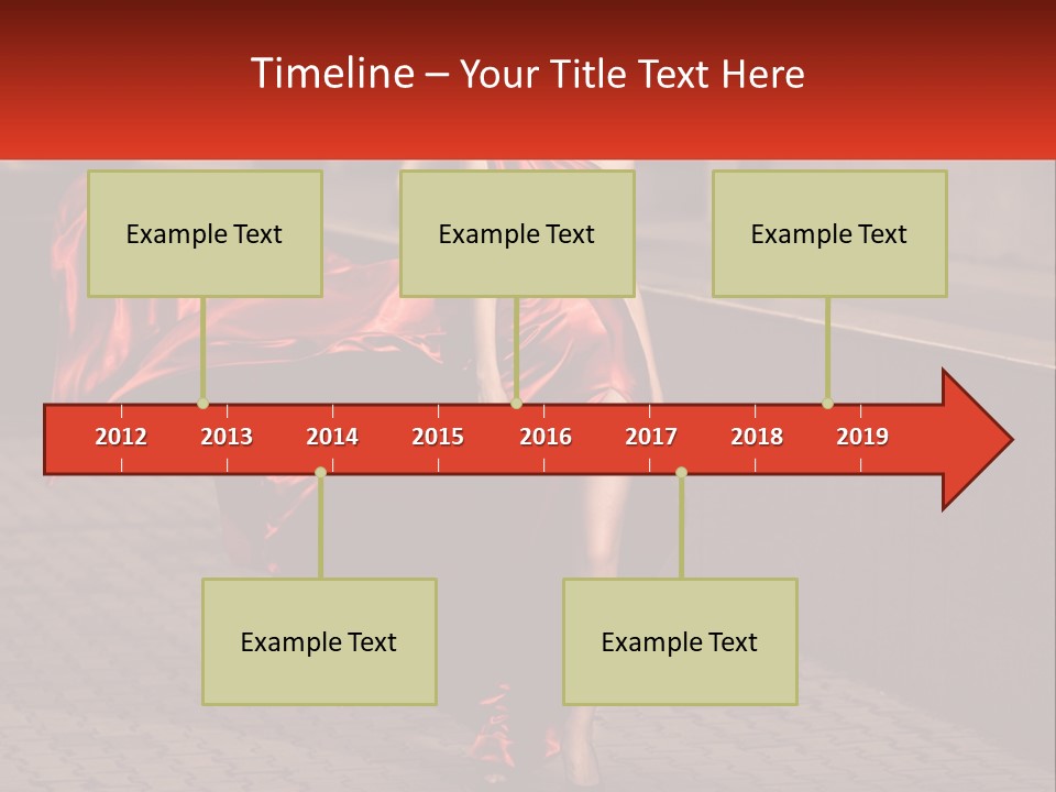 A Woman In A Red Dress Is Walking Down The Street PowerPoint Template