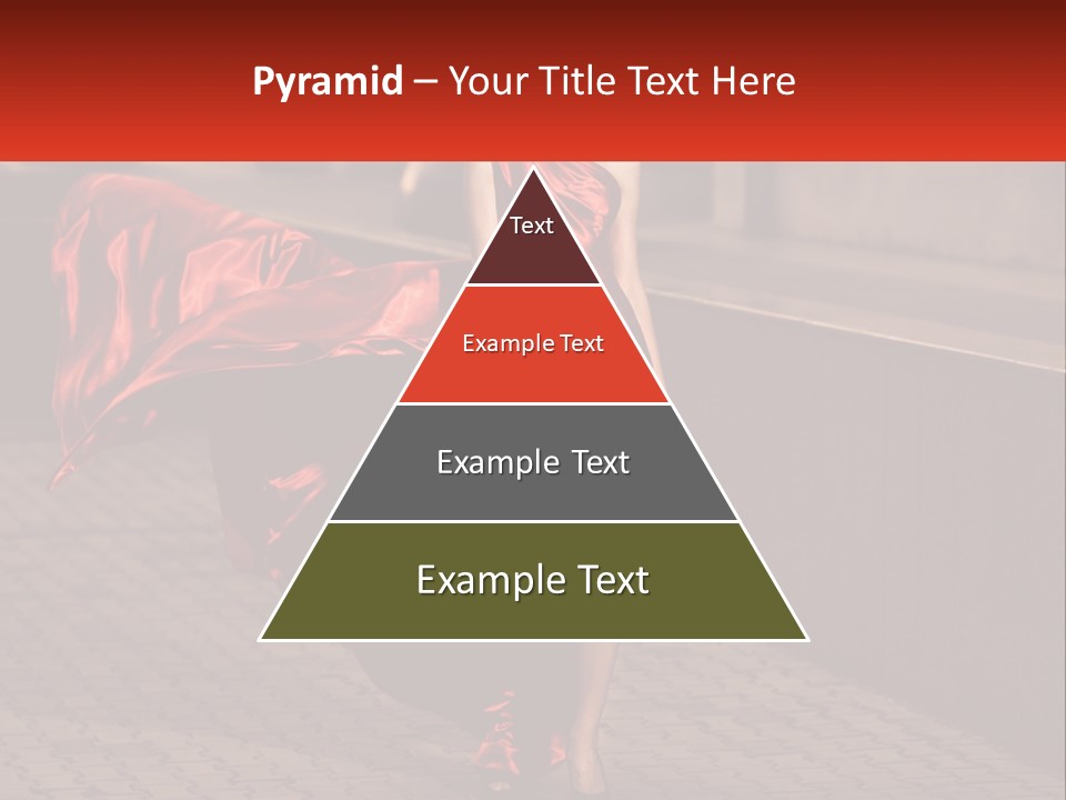 A Woman In A Red Dress Is Walking Down The Street PowerPoint Template