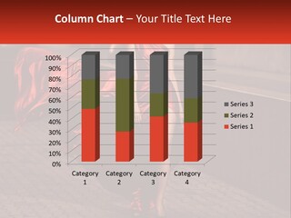 A Woman In A Red Dress Is Walking Down The Street PowerPoint Template