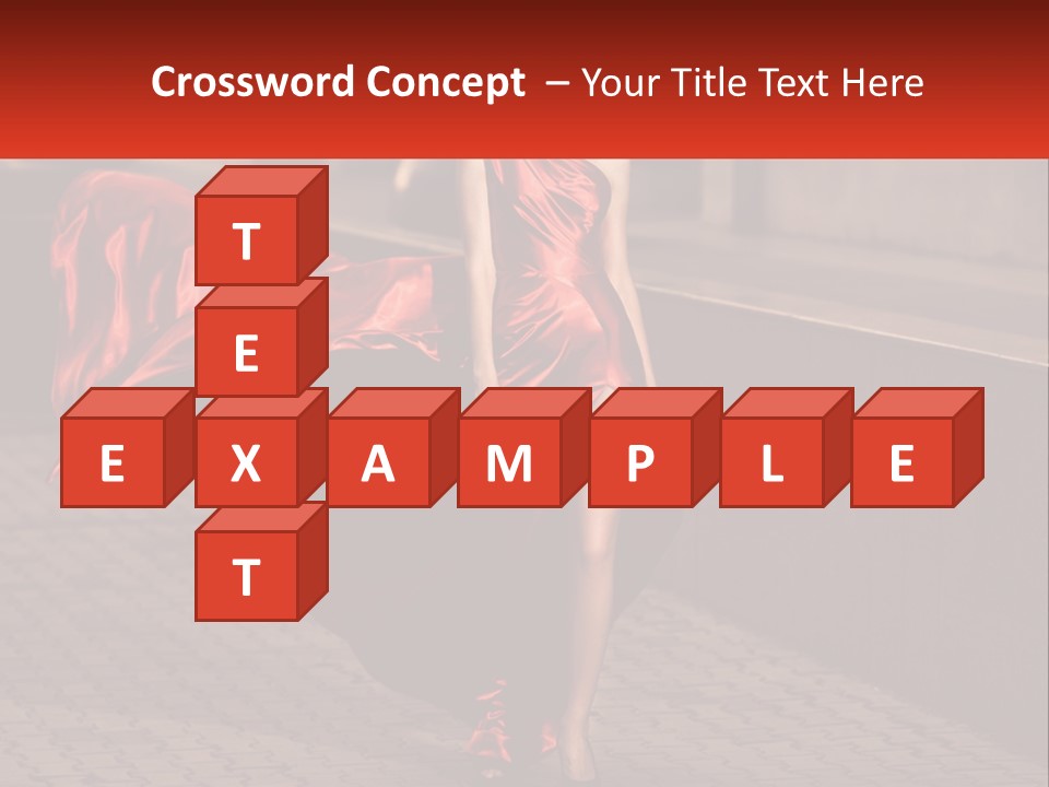 A Woman In A Red Dress Is Walking Down The Street PowerPoint Template