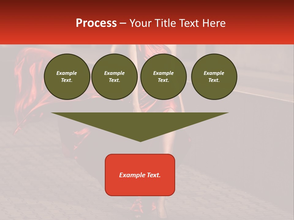 A Woman In A Red Dress Is Walking Down The Street PowerPoint Template