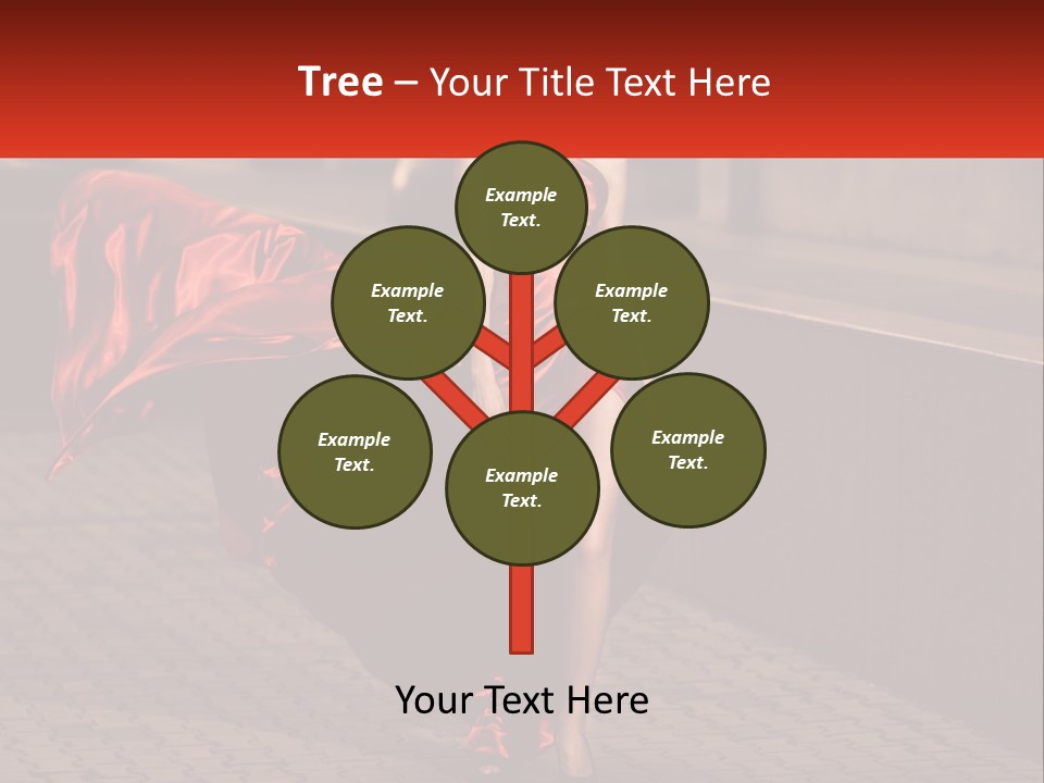 A Woman In A Red Dress Is Walking Down The Street PowerPoint Template