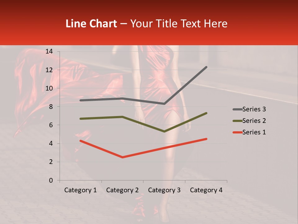 A Woman In A Red Dress Is Walking Down The Street PowerPoint Template
