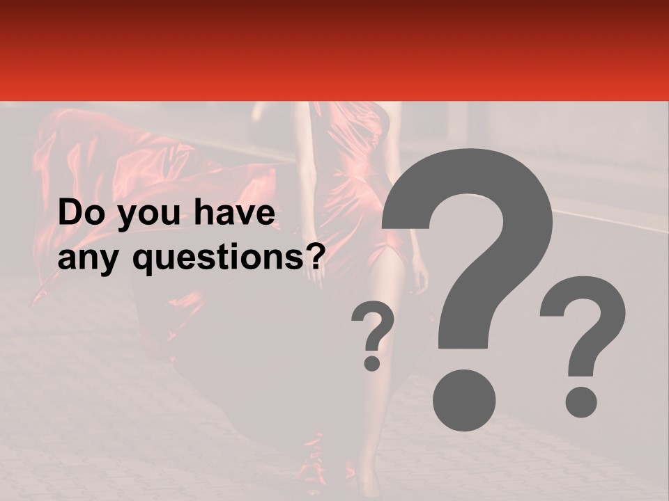 A Woman In A Red Dress Is Walking Down The Street PowerPoint Template