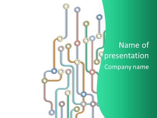 A Green And White Powerpoint Presentation With Colorful Lines PowerPoint Template