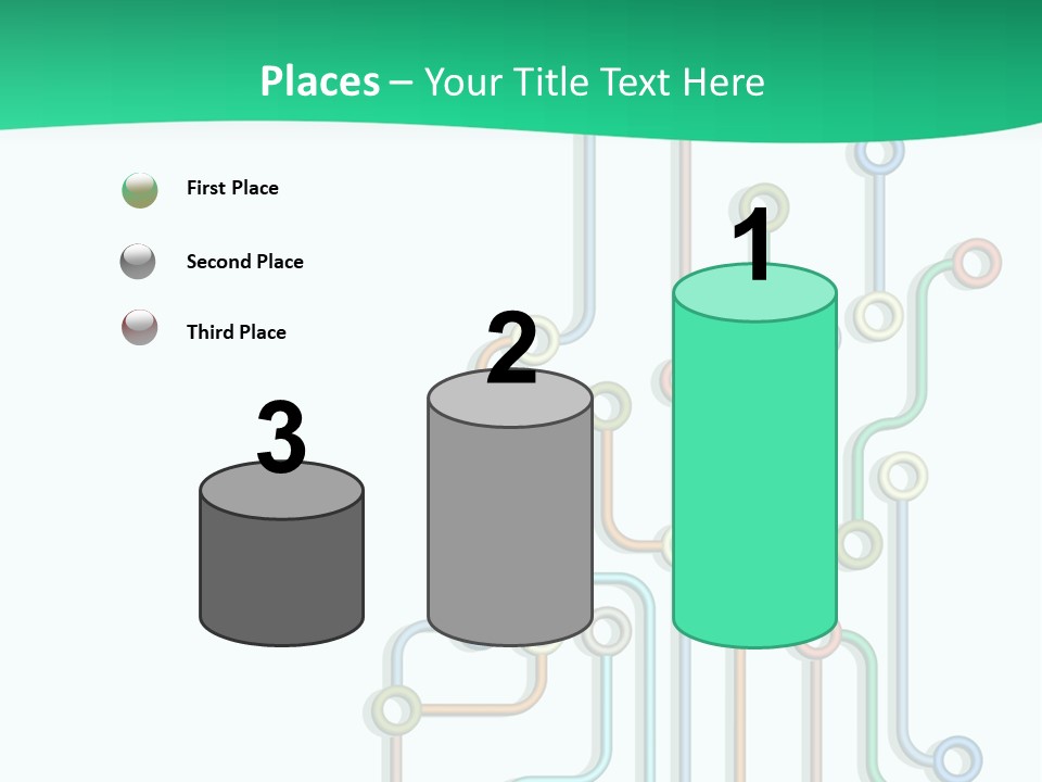 A Green And White Powerpoint Presentation With Colorful Lines PowerPoint Template
