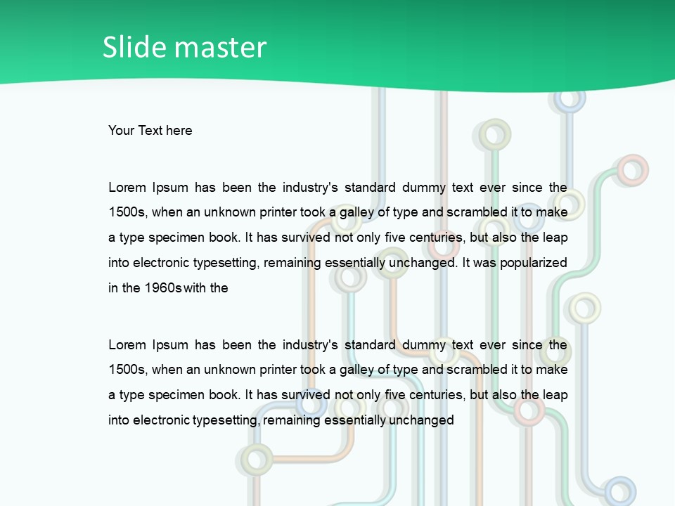 A Green And White Powerpoint Presentation With Colorful Lines PowerPoint Template
